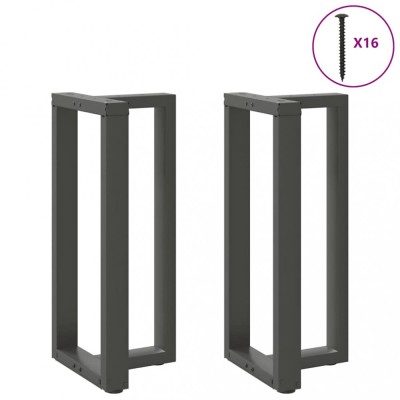 vidaXL Picioare de masă de bar &amp;icirc;n formă de T, 2 buc., antracit, 40x35x(90-91) cm, oțel 4013074 foto