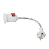 Cumpara ieftin Dulie cu stecher si intrerupator, cu gat flexibil metalic 20 cm, soclu E27, pentru becuri pana la 60W, IP20, ideala pentru dormitor, living si birou,