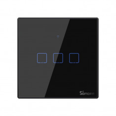 Intrerupator Smart Touch WiFi + RF 433 Sonoff T3 EU TX, 3 canale foto