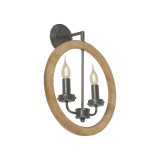 Cumpara ieftin Aplică Klausen Cesena AP2 Lemn Natur Metal Negru 37x14x35 cm 2xE14 9W Corp Iluminat Interior Elegant Clasic Pentru Living Hol Dormitor Ambient Cald