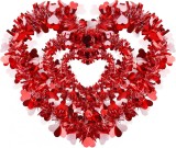 Ghirlanda pentru Craciun HEREER, PET, alb/rosu, 6 m x 9 cm
