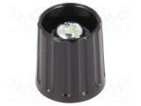 Buton rotativ poliamidă &Oslash;6mm &Oslash;15x16,3mm negru Ax fin RITEL