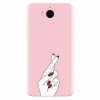 Husa silicon pentru Huawei Y6 2017, Pink Finger Cross