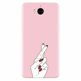 Husa silicon pentru Huawei Y5 2017, Pink Finger Cross