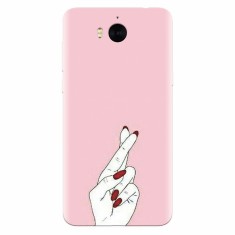 Husa silicon pentru Huawei Y5 2017, Pink Finger Cross