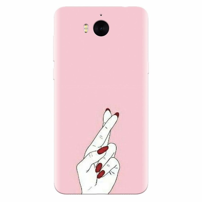 Husa silicon pentru Huawei Y5 2017, Pink Finger Cross
