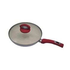 Tigaie din ceramica Hausberg HB-H716AB, diametru de 24cm, Alb-Rosu foto