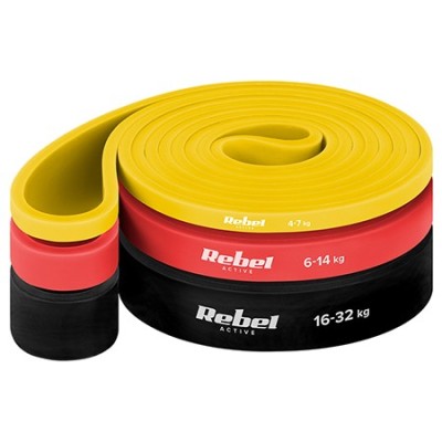 SET 3 BENZI ELASTICE POWER BAND 4-32KG REBEL ACTIVE foto