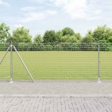 Set de st&acirc;lpi 25 m Set de 2 Argintiu galvanizat Oțel galvanizat
