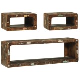 VidaXL Set cabinet TV 3 piese Multicolor Lemn masiv Reciclat