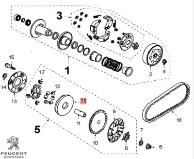 Cuva variator originala Peugeot Vclic &amp;ndash; Vclic Evolution 4T 50cc foto