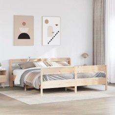 vidaXL Cadru de pat fără saltea, 180x200 cm, lemn masiv pin