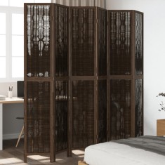 vidaXL Paravan cameră&nbsp;6 panouri, maro &icirc;nchis, lemn masiv paulownia 358668