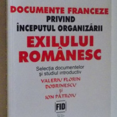 Documente franceze privind începutul organizării exilului românesc