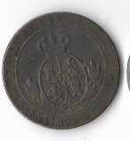 Moneda 5 centesimos 1867 - Spania, Europa, Cupru (arama)