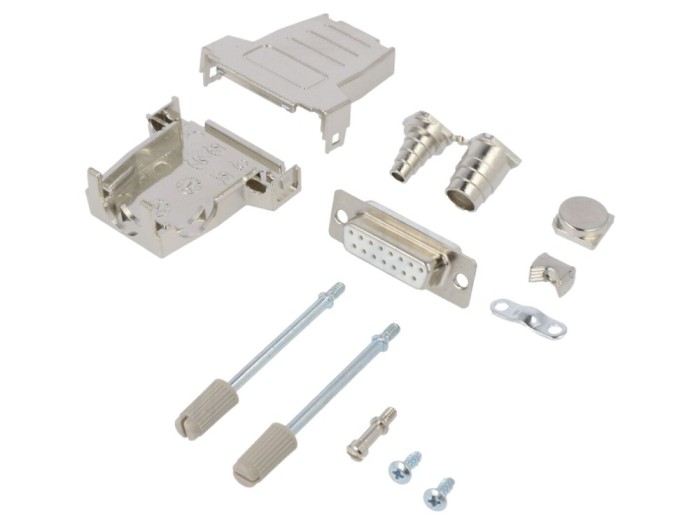Conector D-Sub 15 pini mamă, alb