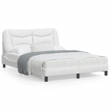 Cadru de pat cu tablie, alb, 140x200 cm, piele ecologica GartenMobel Dekor, vidaXL