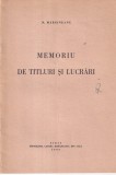 N. Margineanu - Memoriu de titluri si lucrari