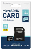 MicroSDHC 16Gb Platinet Cu Adaptor Clasa 10, 16 GB