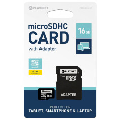 MicroSDHC 16Gb Platinet Cu Adaptor Clasa 10