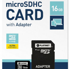 MicroSDHC 16Gb Platinet Cu Adaptor Clasa 10