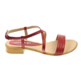 Sandale Dama Piele Naturala Rosii GKR Ciucaleti S8R | Sandale Femei Platforma Mica, Comode, Usoare | Marimi 35-40