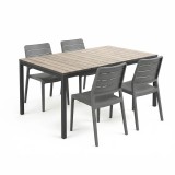 Porto Nova Prime 160 4+1 set de mobilier de grădină cenușă-grafit