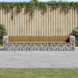 VidaXL Bancă grădină design gabion, 347x71x65,5 cm, lemn pin impregnat