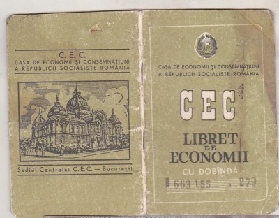 bnk div CEC - Libret de economii - 1985 foto