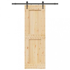 vidaXL Ușă glisantă cu set de feronerie 70x210 cm, lemn masiv de pin 3332736