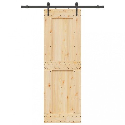 vidaXL Ușă glisantă cu set de feronerie 70x210 cm, lemn masiv de pin foto
