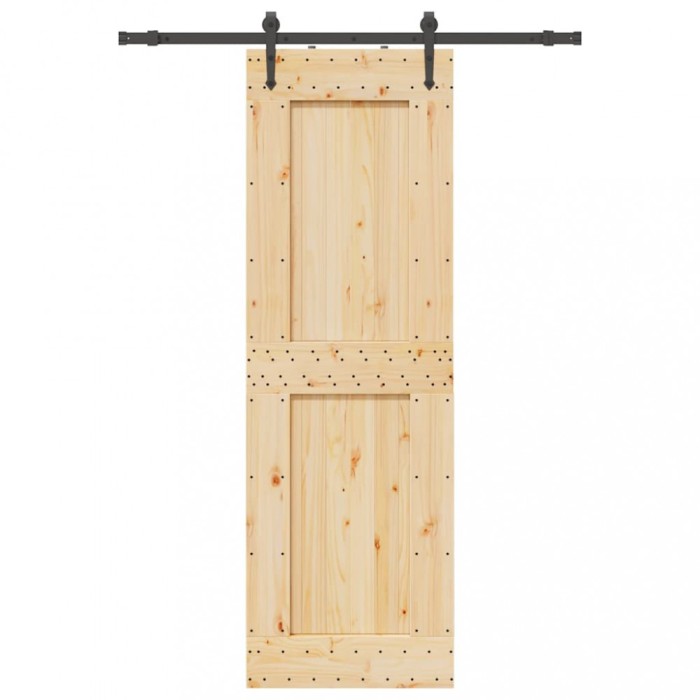 vidaXL Ușă glisantă cu set de feronerie 70x210 cm, lemn masiv de pin
