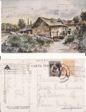 Peisaj - vedere pictura Aurel Dragos,colectia Marvan- Moara pe Ramnic