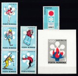 ROMANIA 1971 LP 778 LP 779 J.O. DE IARNA SAPPORO SERIE SI COLITA MNH