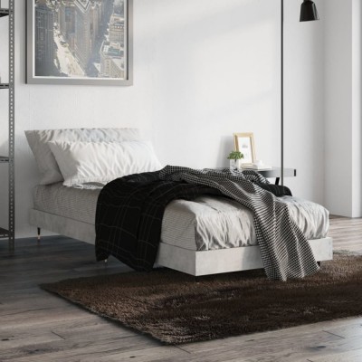 vidaXL Cadru de pat, gri beton, 75x190 cm, lemn prelucrat 832209 foto