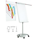 Flipchart magnetic, 105 x 70 cm, cu brate laterale, cu rotile, SMIT Vario, Smit Visual Supplies