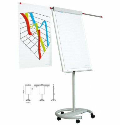 Flipchart magnetic, 105 x 70 cm, cu brate laterale, cu rotile, SMIT Vario foto