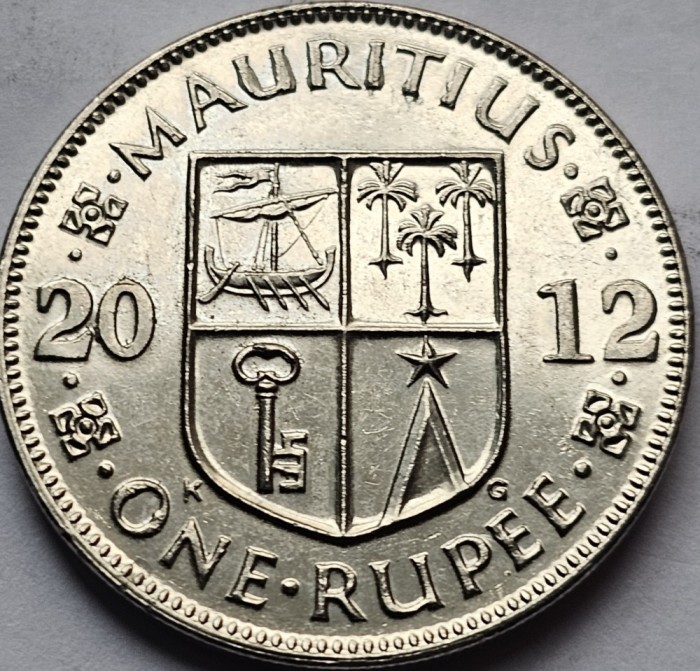 1 rupee 2012 Mauritius, km#55a