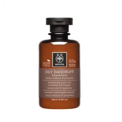 Șampon pentru mătreață grasă APIVITA Holistic Hair Care cu salcie albă și propolis 250 ml foto