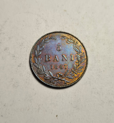 5 bani 1867 Watt Superba Piesa de Colectie foto