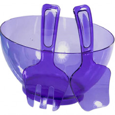 Bol Salata Cu Accesorii, Sterk, Plastic, Violet, 25 x 16 cm