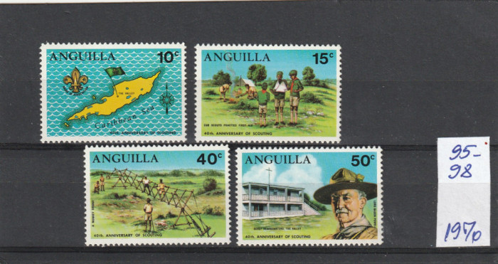 Anguilla 1970-Cercetasi,A 40-a aniversare,MNH,Mi.95-98