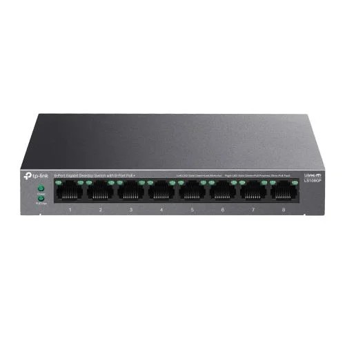 TP-LINK 5-PORT GIGABIT SWITCH LS108GP, interfata 8&times; 10/100/1000Mbps RJ45