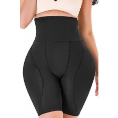 Chiloți modelatori push-up pentru fese și șolduri, Efect clepsidră - Negru - L/XL, Negru