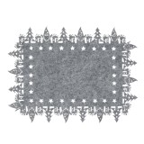 Suport farfurii decorativ de Craciun dreptunghiular gri, CMCLASS