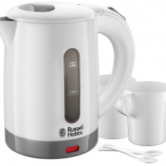 Fierbator electric de calatorie Russell Hobbs, 0,85 L, 1000 W, cu 2 cani si lingurite, 23840-70 - RESIGILAT