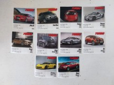 Lot 10 surprize de guma de mestecat turbo, cu masini autoturisme