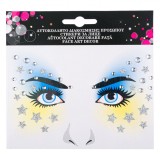 Autocolant Față, Model Stele cu Strass, Multicolor, Oem
