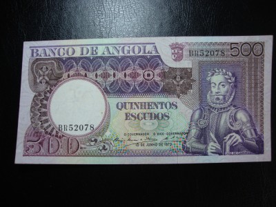 ANGOLA 500 ESCUDOS 1973 foto