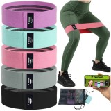 Set 5 benzi elastice fitness, 5-35 kg, material textil, circumferinta 74 cm